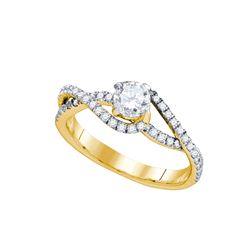 0.75 CTW Natural Diamond Solitaire Bridal Engagement Ring 14K Yellow Gold