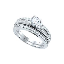 1 CTW Natural Diamond Bridal Engagement Ring 14K White Gold