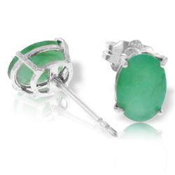 Genuine 1.80 ctw Emerald Earrings Jewelry 14KT White Gold - REF-24M5T