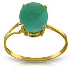 Genuine 2.9 ctw Emerald Ring Jewelry 14KT Yellow Gold - REF-44V3W