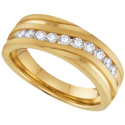 0.25 CTW Mens Natural Diamond Channel-set Anniversary Band 10K Yellow Gold