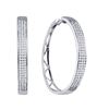 Image 1 : 0.8 CTW Natural Diamond Large Hoop Earrings 10K White Gold
