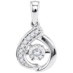 0.1 CTW Natural Diamond Moving Twinkle Pendant 10K White Gold