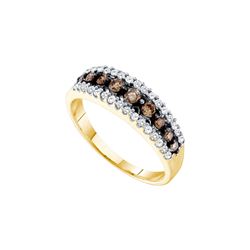 0.5 CTW Cognac-brown Colored Diamond Band 10K Yellow Gold