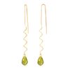Image 1 : Genuine 3.3 ctw Peridot Earrings Jewelry 14KT Yellow Gold - REF-18X3M
