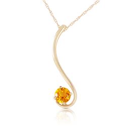 Genuine 0.55 ctw Citrine Necklace Jewelry 14KT Yellow Gold - REF-26Z2N