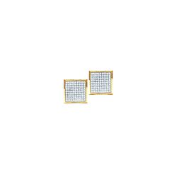 0.23 CTW Natural Diamond Square Cluster Earrings 14K Yellow Gold