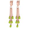 Image 1 : Genuine 7.3 ctw Peridot Earrings Jewelry 14KT Rose Gold - REF-62X3M