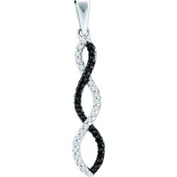 0.12 CTW Black Colored Diamond Infinity Pendant 14K White Gold