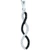 Image 1 : 0.12 CTW Black Colored Diamond Infinity Pendant 14K White Gold