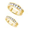 Image 1 : 1.55 CTW His & Hers Natural Diamond Matching Bridal Band 14K Yellow Gold