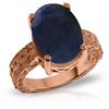 Image 1 : Genuine 8.5 ctw Sapphire Ring Jewelry 14KT Rose Gold - REF-168W3Y