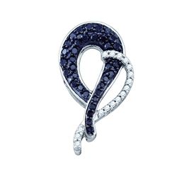 0.5 CTW Black Colored Diamond Heart Love Pendant 10K White Gold