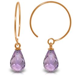 Genuine 1.35 ctw Amethyst Earrings Jewelry 14KT Rose Gold - REF-13T3A
