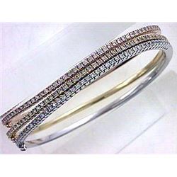14K Rose Gold 0.84CTW Diamond Bangle - REF-121X2Y