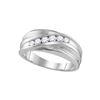 0.33 CTW Mens Natural Diamond Band Anniversary Ring 10K White Gold