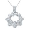 Genuine 0.71 TCW 14K White Gold Ladies Necklace - REF-86X8Y