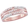 0.2 CTW Natural Diamond 3-row Band 10K Rose Gold