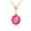 Genuine 1.15 ctw Pink Topaz Necklace Jewelry 14KT Yellow Gold - REF-19H9X
