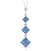 Genuine 2.4 ctw Blue Topaz Necklace Jewelry 14KT White Gold - REF-20F4Z