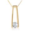 Genuine 0.25 ctw Diamond Anniversary Necklace Jewelry 14KT Yellow Gold - REF-94M4T