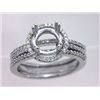 14K White Gold 0.47CTW Diamond Wedding Ring Set - REF-92F9M