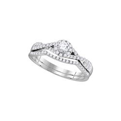 0.5 CTW Natural Diamond Bridal Engagement Ring 14K White Gold