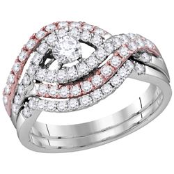 1 CTW Natural Diamond Bridal Engagement Ring 14K Multi-Tone Gold