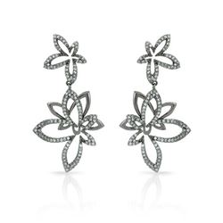 Genuine 0.84 TCW 14K White Gold Ladies Earring - REF-79R5K