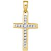 Image 1 : 0.13 CTW Natural Diamond Small Cross Pendant 10K Yellow Gold