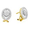 Image 1 : 1.60 CTW Natural Diamond Omega-back Oval Earrings 14K Yellow Gold