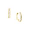 Image 1 : 0.25 CTW Channel-set Diamond Simple Milgrain-accent Hoop Fine Earrings 10K Yellow Gold