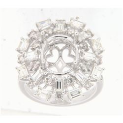 14K White Gold 2.2CTW Ladies Baguette Ring - REF-267N9A