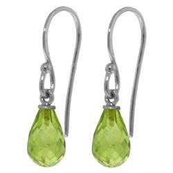 Genuine 2.7 ctw Peridot Earrings Jewelry 14KT White Gold - REF-13F3Z