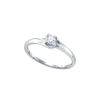 Image 1 : 0.11 CTW Natural Diamond Solitaire Promise Bridal Ring 10K White Gold
