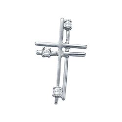 0.04 CTW Natural Diamond Cross Pendant 14K White Gold