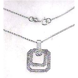 18K White Gold 0.5CTW Diamond Necklace - REF-104W7H