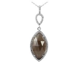 Genuine 9.53 TCW 14K White Gold Ladies Necklace - REF-60R2K