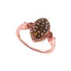 Image 1 : 0.22 CTW Cognac-brown Colored Diamond Oval Cluster Ring 10K Rose Gold