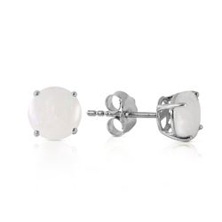 Genuine 0.70 ctw Opal Earrings Jewelry 14KT White Gold - REF-18X3M