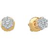 Image 1 : 0.15 CTW Natural Diamond Flower Cluster Screwback Stud Earrings 10K Yellow Gold
