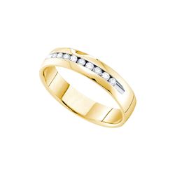 0.5 CTW Channel-set Diamond Smooth Comfort-fit Anniversary Band 14K Yellow Gold