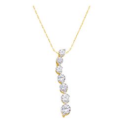 0.5 CTW Natural Diamond Journey Pendant 14K Yellow Gold