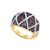 Image 1 : 1 CTW Cognac-brown Diamond Wide Striped Cocktail Band 10K Yellow Gold