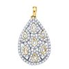 Image 1 : 0.94 CTW Natural Diamond Teardrop Cluster Pendant 10K Yellow Gold