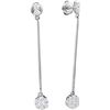 Image 1 : 0.5 CTW Natural Diamond Flower Cluster Dangle Screwback 1.6" Drop Earrings 14K White Gold