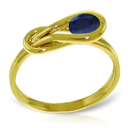 Genuine 0.65 ctw Sapphire Ring Jewelry 14KT Yellow Gold - REF-49A6K