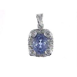 18K White Gold 2.15CTW Topaz&Diamond Pendant - REF-63N2A