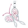 Image 1 : 0.2 CTW Pave Natural Diamond Butterfly Bug Pendant 10K Multi-Tone Gold