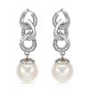 Image 1 : 14KWhite Gold 11.32 CTW Pearl & Diamond Earring - REF-50A6N
